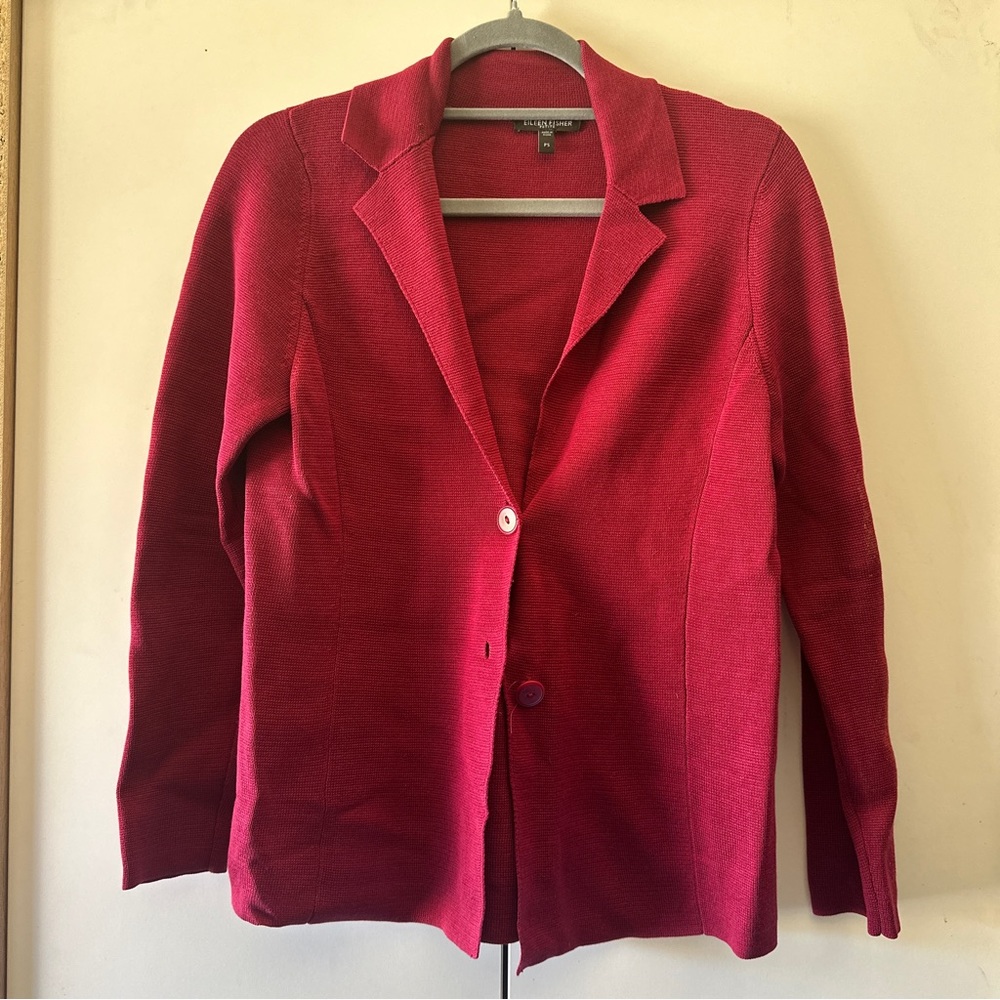 Eileen Fisher Pink Sweater Cardigan Blazer